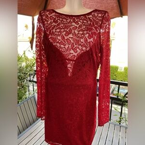 Bebe red lace dress size XS.
